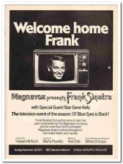magnavox company 1973 welcome home frank sinatra gene kelly vintage ad