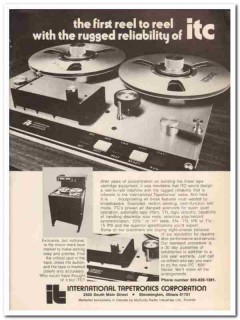 international tapetronics corp 1973 reel-to-reel rugged vintage ad
