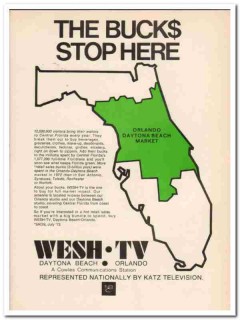 wesh-tv 1973 orlando daytona beach fl bucks stop here media vintage ad wesh-tv 1973 orlando daytona beach fl bucks stop here media vintage ad