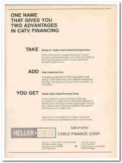 heller-oak cable finance corp 1973 one name catv financing vintage ad