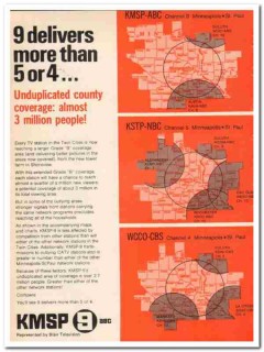 kmsp-tv 1973 channel 9 delivers more kstp wcco television vintage ad kmsp-tv 1973 channel 9 delivers more kstp wcco television vintage ad