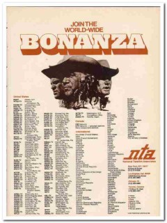 national telefilm associates 1973 bonanza world-wide media vintage ad