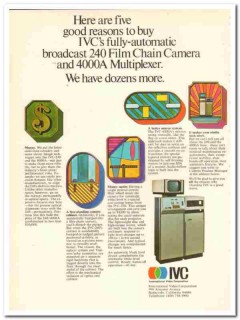 international video corp 1973 ivc-240 film chain camera vintage ad