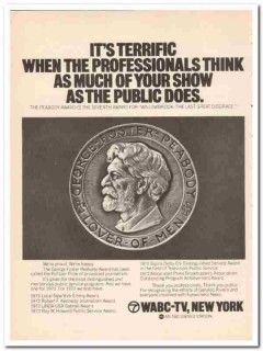 wabc-tv 1973 terrific george foster peabody award media vintage ad wabc-tv 1973 terrific george foster peabody award media vintage ad
