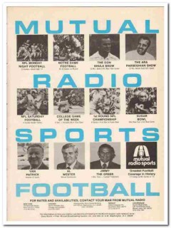 mutual broadcasting system 1973 radio sports football media vintage ad