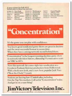 jim victory television inc 1973 concentration tv game show vintage ad