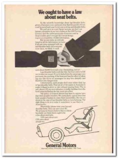 general motors 1973 have law lap-shoulder seat belts media vintage ad general motors 1973 have law lap-shoulder seat belts media vintage ad
