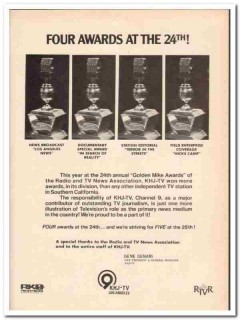 khj-tv 1973 four awards annual golden mike television media vintage ad khj-tv 1973 four awards annual golden mike television media vintage ad