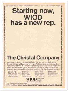 wiod 1973 radio 610 miami florida christal company media vintage ad wiod 1973 radio 610 miami florida christal company media vintage ad