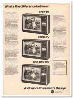 national association broadcasters 1973 free cable pay tv vintage ad