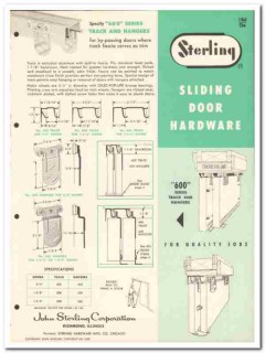 John Sterling Corp 1958 Vintage Catalog Hardware Door Pocket Sliding John Sterling Corp 1958 Vintage Catalog Hardware Door Pocket Sliding