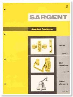 Sargent Company 1958 Vintage Catalog Hardware Door Closers Locks Sargent Company 1958 Vintage Catalog Hardware Door Closers Locks