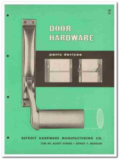 Detroit Hardware Mfg Company 1958 Vintage Catalog Door Panic Detroit Hardware Mfg Company 1958 Vintage Catalog Door Panic