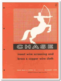 Chase Brass Copper Company 1958 Vintage Catalog Screening Wire Cloth