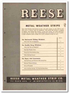 Reese Metal Weather Strip Company 1958 Vintage Catalog Windows Sliding