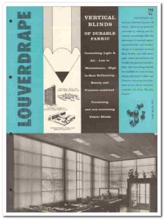 Vertical Blinds Corp 1958 Vintage Catalog Window Fabric Louverdrape