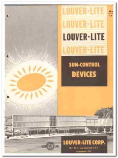 Louver-Lite Corp 1958 Vintage Catalog Sun Control Devices Jalousies Louver-Lite Corp 1958 Vintage Catalog Sun Control Devices Jalousies