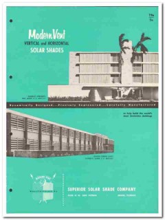 Superior Solar Shade Company 1958 Vintage Catalog Louvers Modern Vent