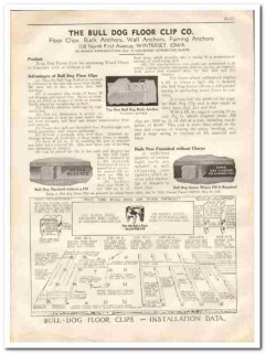 Bull Dog Floor Clip Company 1933 Vintage Catalog Wall Buck Anchors