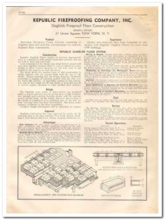 Republic Fireproofing Company 1933 Vintage Catalog Floor Slagblok