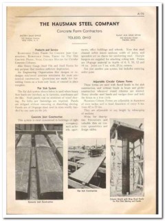 Hausman Steel Company 1933 Vintage Catalog Concrete Form Contractors