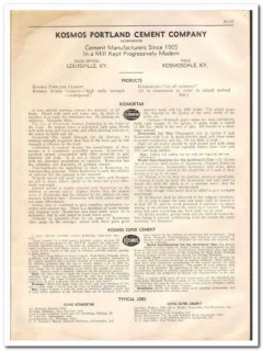 Kosmos Portland Cement Company 1933 Vintage Catalog Kosmortar Masonry