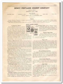 Dewey Portland Cement Company 1933 Vintage Catalog Masonry Mortar Mix