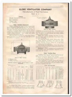 Globe Ventilator Company 1933 Vintage Catalog Roof Ventilating Devices
