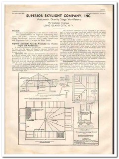 Superior Skylight Company 1933 Vintage Catalog Ventilator Gravity