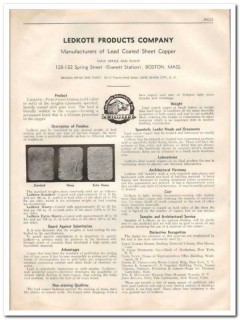 Ledkote Products Company 1933 Vintage Catalog Roof Lead Coated Copper Ledkote Products Company 1933 Vintage Catalog Roof Lead Coated Copper