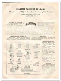 Majestic Flashing Company 1933 Vintage Catalog Roofing Super-Bond Wall Majestic Flashing Company 1933 Vintage Catalog Roofing Super-Bond Wall