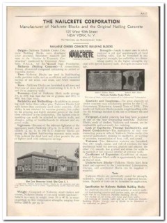 Nailcrete Corp 1933 Vintage Catalog Concrete Blocks Nailable Cinder