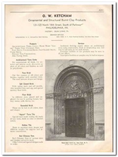 O W Ketcham 1933 Vintage Catalog Tile Architectural Terra Cotta Brick