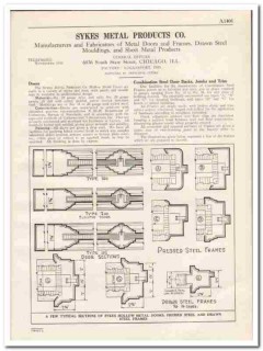 Sykes Metal Products Company 1931 Vintage Catalog Door Frame Buck Jamb Sykes Metal Products Company 1931 Vintage Catalog Door Frame Buck Jamb
