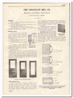 Cincinnati Mfg Company 1931 Vintage Catalog Door Kalamein Hollow Metal Cincinnati Mfg Company 1931 Vintage Catalog Door Kalamein Hollow Metal