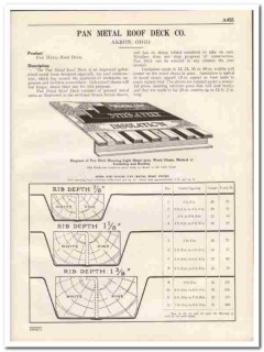 Pan Metal Roof Deck Company 1931 Vintage Catalog Roofing Galvanized Pan Metal Roof Deck Company 1931 Vintage Catalog Roofing Galvanized