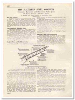 Macomber Steel Company 1931 Vintage Catalog Roofing Bar Nailer Joists Macomber Steel Company 1931 Vintage Catalog Roofing Bar Nailer Joists