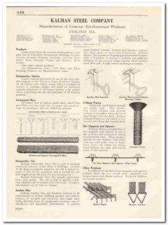 Kalman Steel Company 1931 Vintage Catalog Concrete Reinforce Products