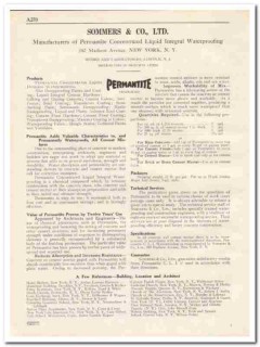 Sommers Company 1931 Vintage Catalog Cement Waterproofing Permanite
