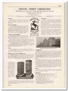 Century Cement Corp 1931 Vintage Catalog Concrete Waterproofed Masonry