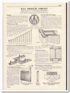 W-O-I Products Company 1931 Vintage Catalog Concrete Nails Buck Anchor