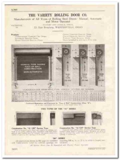 Variety Rolling Door Company 1931 Vintage Catalog Crank Motor Operated Variety Rolling Door Company 1931 Vintage Catalog Crank Motor Operated