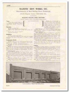 Majestic Iron Works Inc 1931 Vintage Catalog Doors Steel Rolling Majestic Iron Works Inc 1931 Vintage Catalog Doors Steel Rolling