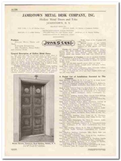 Jamestown Metal Desk Company 1931 Vintage Catalog Elevator Door Hollow Jamestown Metal Desk Company 1931 Vintage Catalog Elevator Door Hollow