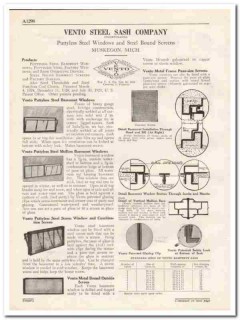 Vento Steel Products Company 1931 Vintage Catalog Windows Puttyless