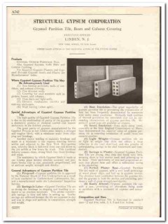 Structural Gypsum Corp 1931 Vintage Catalog Tile Gypsteel Partition