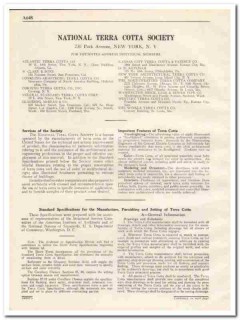 National Terra Cotta Society 1931 Vintage Catalog Tile Specifications