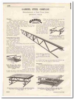 Gabriel Steel Company 1931 Vintage Catalog Truss Joists Roof Floor Gabriel Steel Company 1931 Vintage Catalog Truss Joists Roof Floor