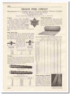 Truscon Steel Company 1931 Vintage Catalog Concrete Reinforcement Bars