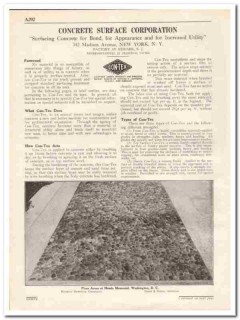 Concrete Surface Corp 1931 Vintage Catalog Con-Tex Bond Appearance